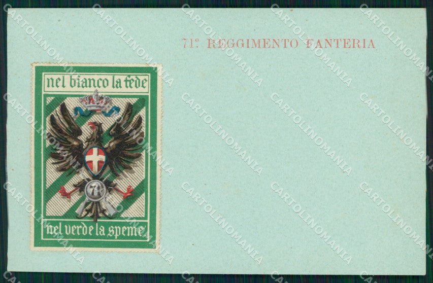 Militari Fanteria 71 Reggimento cartolina MT8550 – fronte