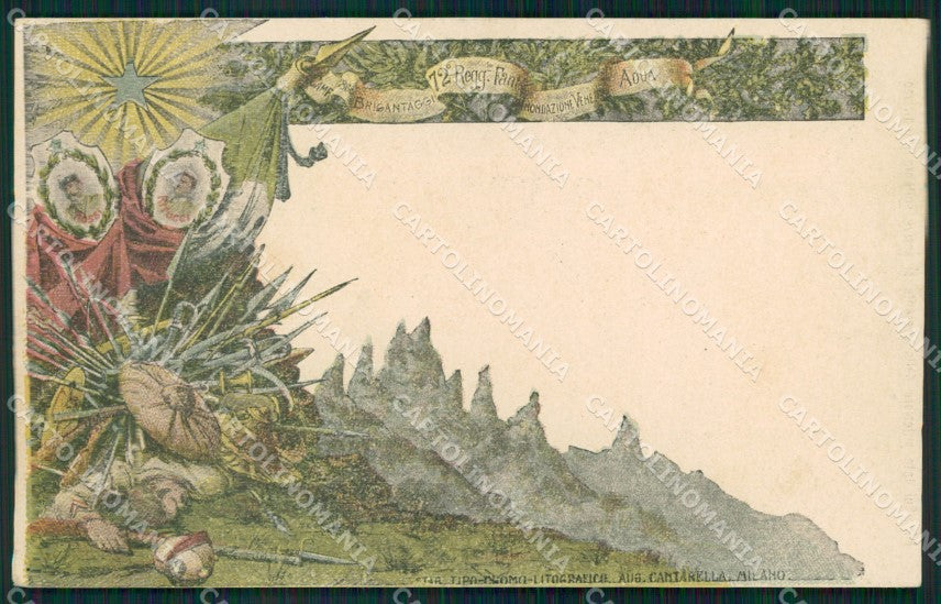 Militari Fanteria 72 Reggimento Adua cartolina MT8553 – fronte