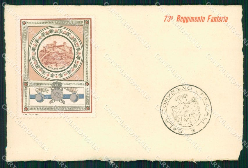 Militari Fanteria 73 Reggimento Spoleto cartolina MT8555 – fronte