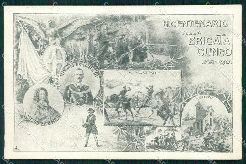 Militari Fanteria Bicentenario Brigata Cuneo Savoia Goito cartolina MT8559 – fronte