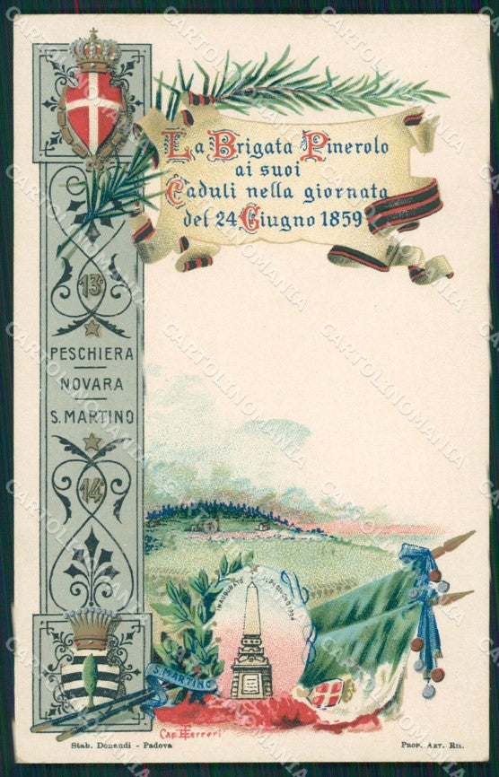 Militari Fanteria Brigata Pinerolo 13º Reggimento cartolina MT8564 – fronte