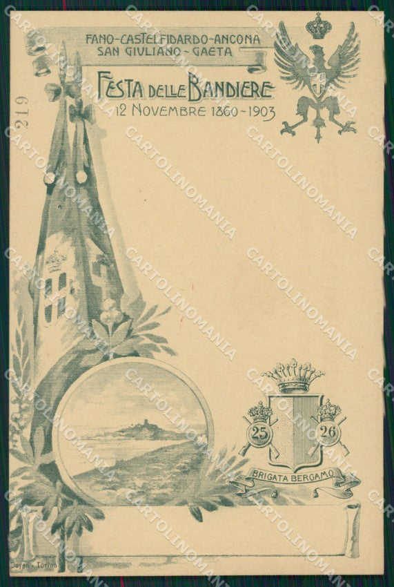 Militari Fanteria 25 26 Reggimento Brigata Bergamo Festa cartolina MT8565 – fronte