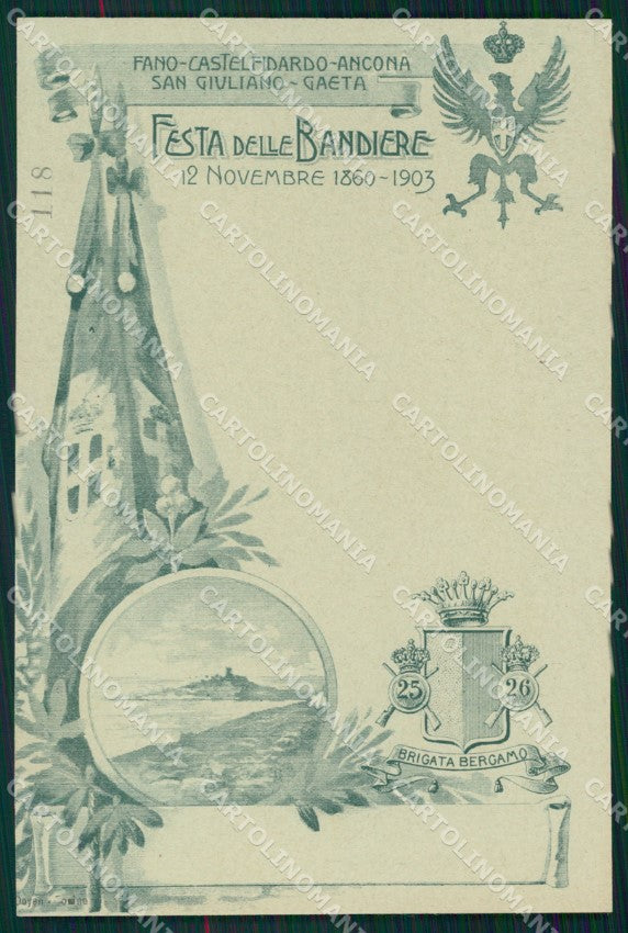 Militari Fanteria 25 26 Reggimento Brigata Bergamo Festa cartolina MT8566 – fronte