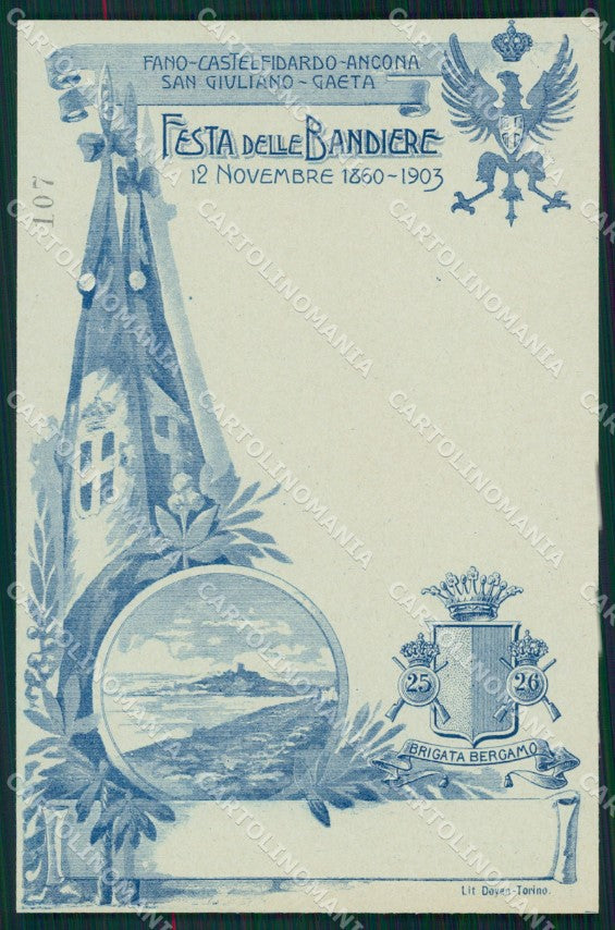 Militari Fanteria 25 26 Reggimento Brigata Bergamo San Giuliano cartolina MT8568 – fronte