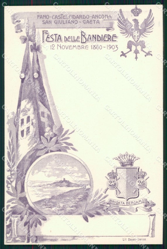 Militari Fanteria 25 26 Reggimento Brigata Bergamo Gaeta cartolina MT8569 – fronte