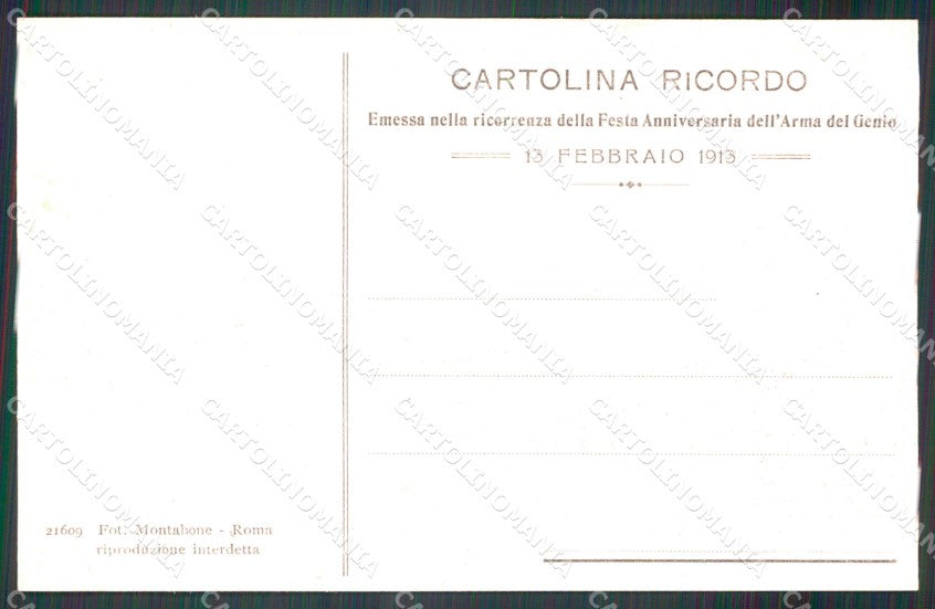 Militari Arma del Genio Roma Anniversario Savoia Libia cartolina MT8586 – retro