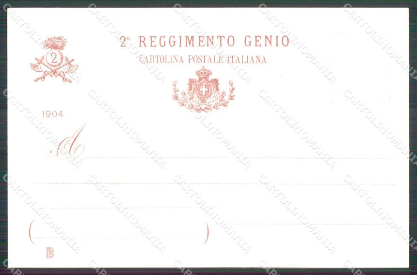 Militari Arma del Genio II Reggimento Casale Gaeta Bologna cartolina MT8595 – retro
