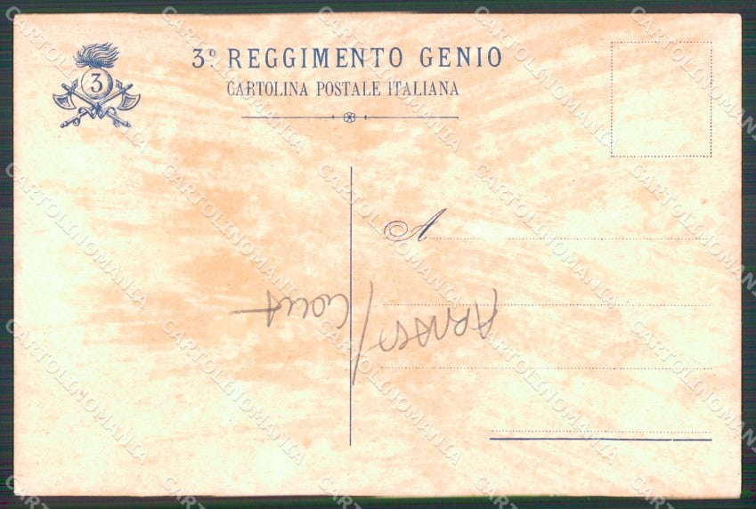 Militari Arma Genio III Reggimento Telegrafisti ABRASA COLLA cartolina MT8596 – retro
