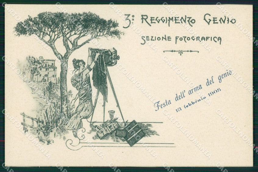 Militari Arma del Genio III Reggimento Sezione Fotografica cartolina MT8597 – fronte