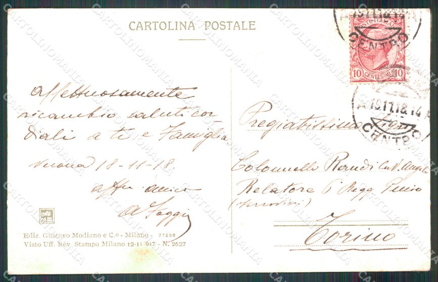 Militari Arma del Genio IV Reggimento cartolina MT8609 – retro