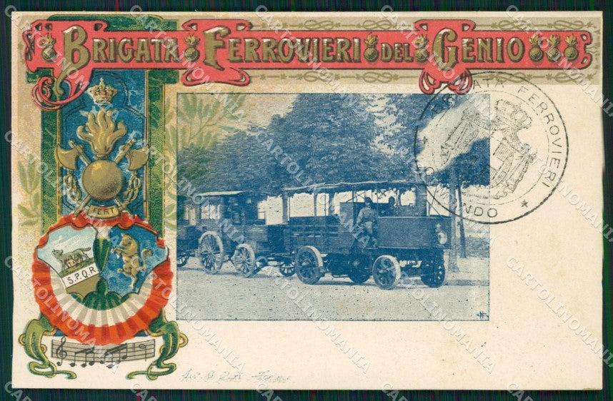 Militari Arma del Genio Brigata Ferrovieri cartolina MT8616 – fronte