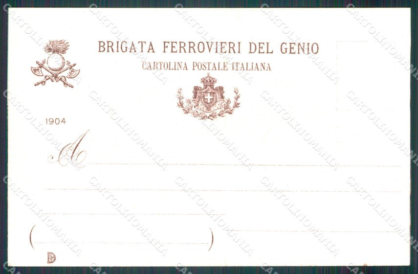 Militari Arma del Genio Brigata Ferrovieri Torino Treno cartolina MT8620 – retro