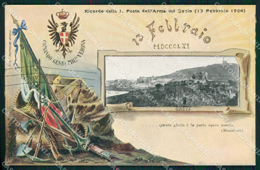 Militari Arma del Genio Comando Verona Gaeta cartolina MT8626 – fronte
