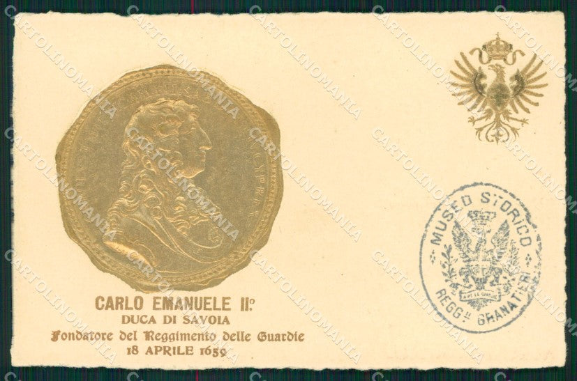 Militari Granatieri Sardegna Carlo Emanuele II di Savoia cartolina MT8631 – fronte