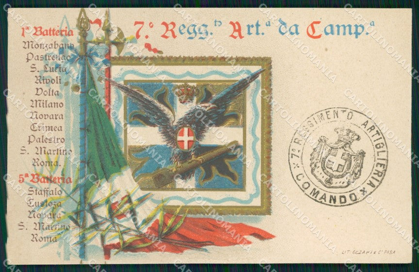 Militari Artiglieria VII Reggimento cartolina MT8701 – fronte