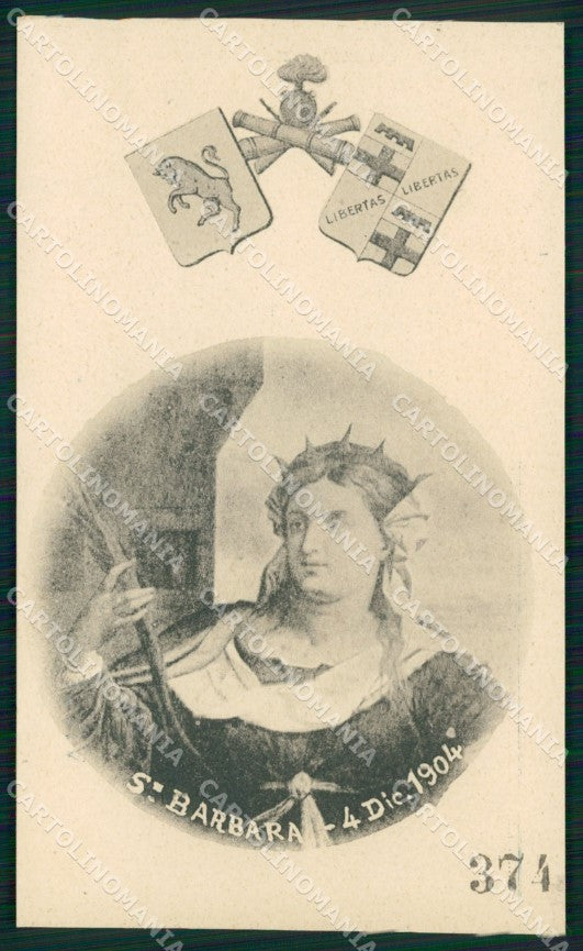 Militari Artiglieria I Reggimento Santa Barbara cartolina MT8706 – fronte