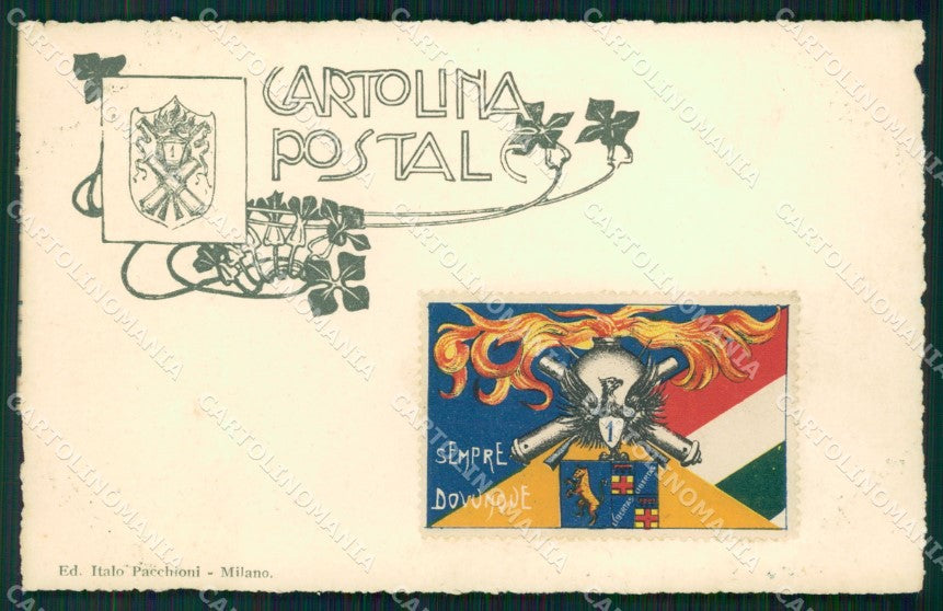 Militari Artiglieria I Reggimento cartolina MT8707 – fronte
