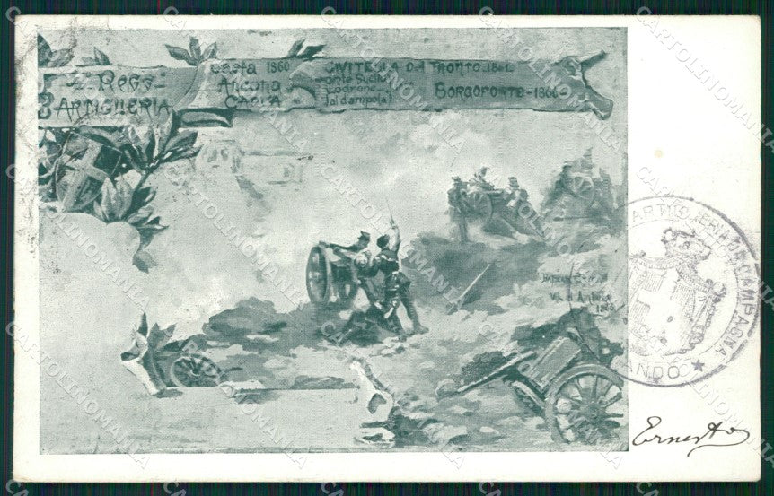 Militari Artiglieria IV Reggimento cartolina MT8714 – fronte