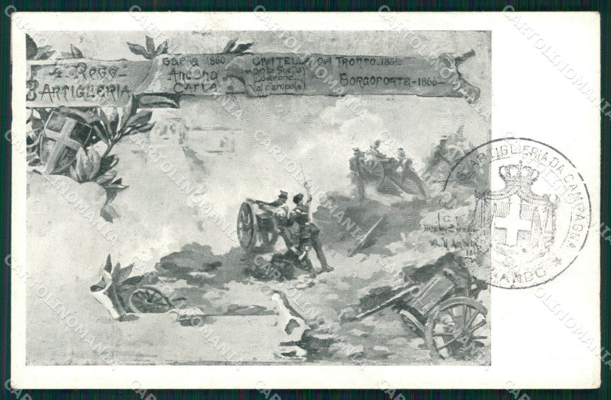 Militari Artiglieria IV Reggimento cartolina MT8715 – fronte