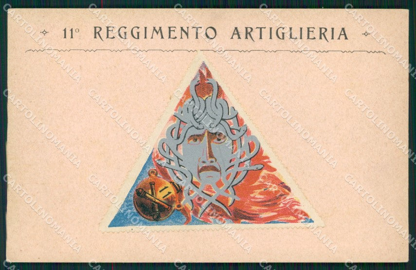 Militari Artiglieria 11º Reggimento cartolina MT8718 – fronte