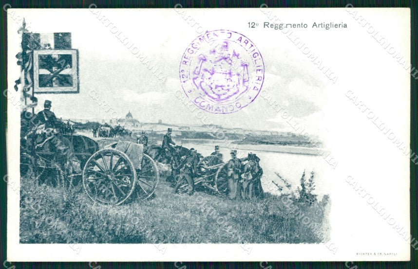 Militari Artiglieria 12 Reggimento cartolina MT8721 – fronte