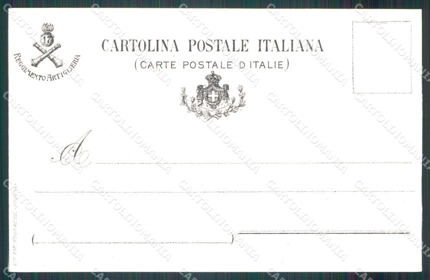 Militari Artiglieria 17 Reggimento cartolina MT8730 – retro