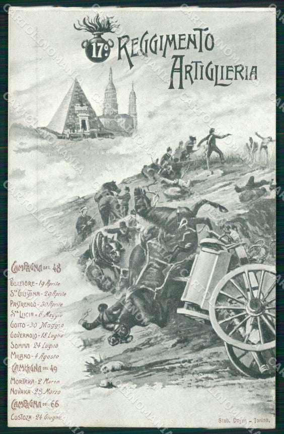 Militari Artiglieria 17 Reggimento Novara cartolina MT8732 – fronte