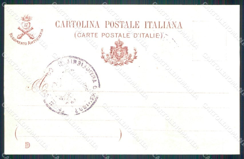 Militari Artiglieria 17 Reggimento cartolina MT8734 – retro