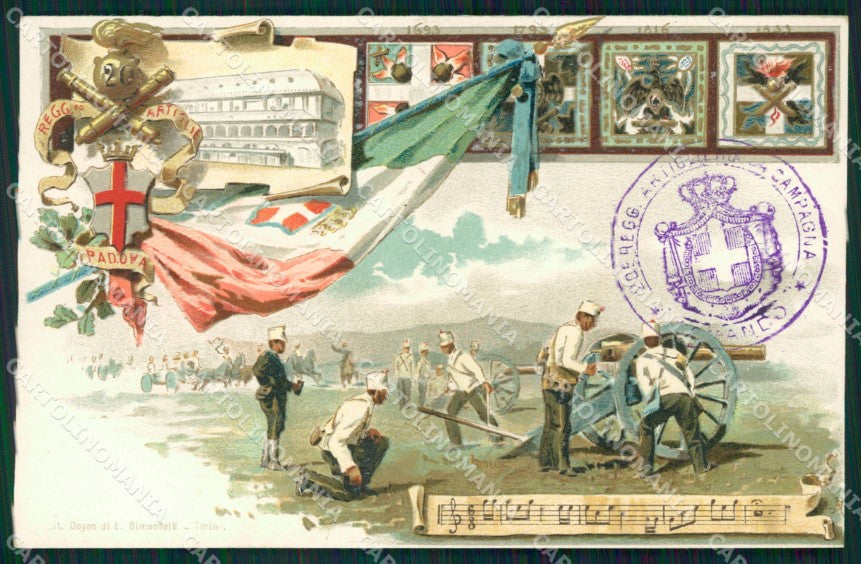 Militari Artiglieria 20 Reggimento Padova Spartito cartolina MT8741 – fronte