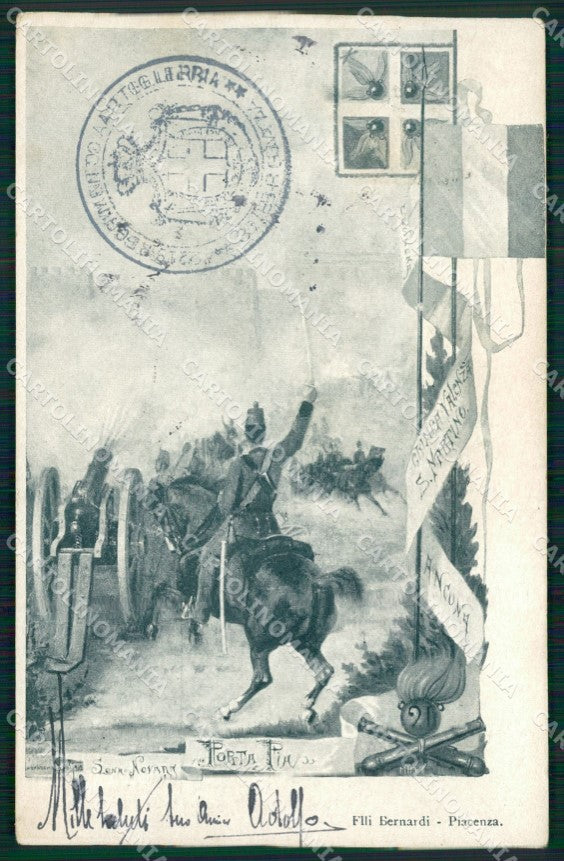 Militari Artiglieria 21 Reggimento cartolina MT8743 – fronte