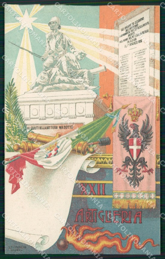 Militari Artiglieria XXII Reggimento Palermo cartolina MT8744 – fronte