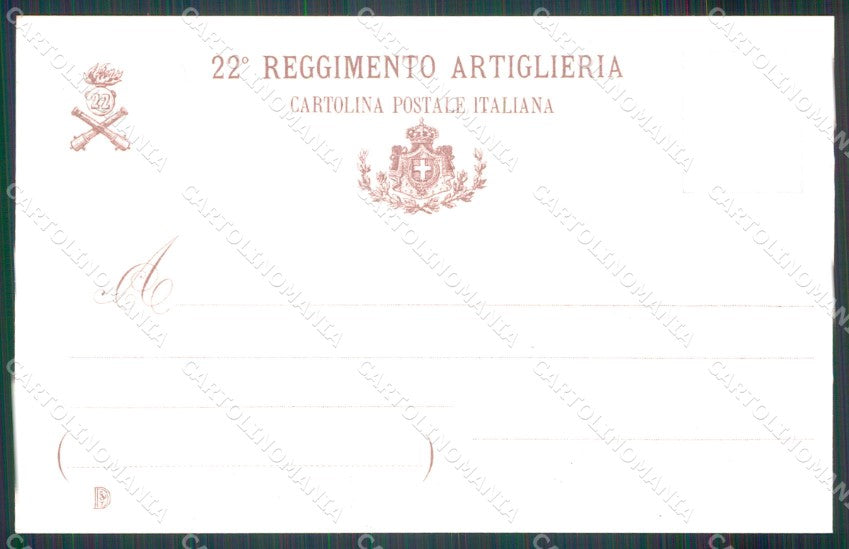 Militari Artiglieria XXII Reggimento Palermo cartolina MT8746 – retro