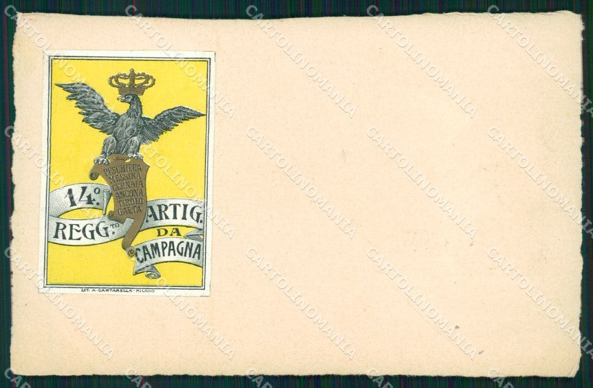 Militari Artiglieria XIV Reggimento cartolina MT8754 – fronte