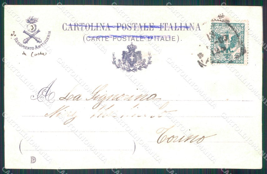 Militari Artiglieria III Reggimento da Costa Messina cartolina MT8765 – retro
