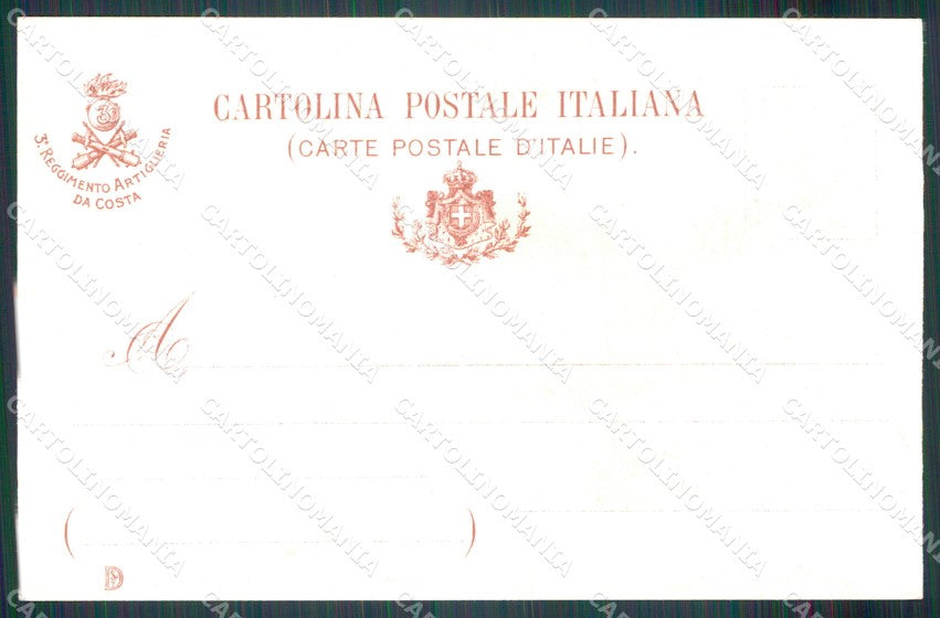 Militari Artiglieria III Reggimento da Costa Messina cartolina MT8766 – retro