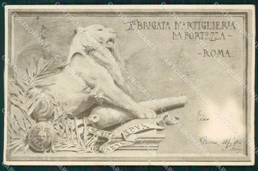 Militari Artiglieria X Brigata Fortezza Roma SCOLLATA STRAPPINO cartolina MT8771 – fronte