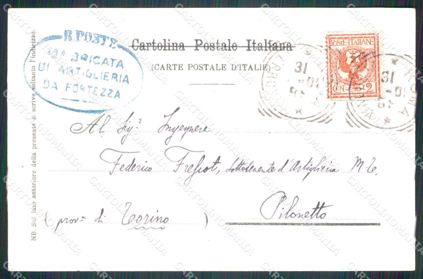 Militari Artiglieria X Brigata Fortezza Roma SCOLLATA cartolina MT8774 – retro