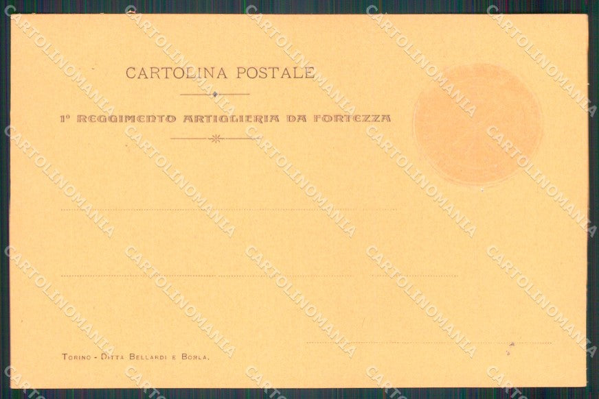 Militari Artiglieria I Reggimento Fortezza Santa Barbara cartolina MT8781 – retro