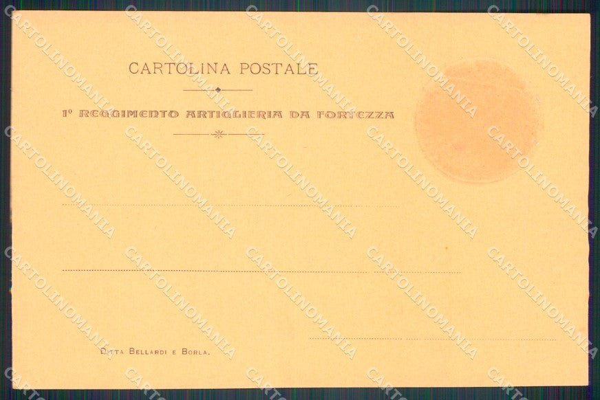 Militari Artiglieria I Reggimento Fortezza Santa Barbara cartolina MT8782 – retro