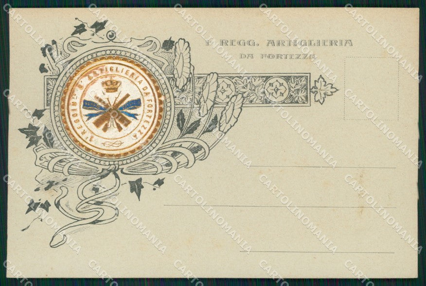 Militari Artiglieria I Reggimento Fortezza Santa Barbara cartolina MT8784 – fronte