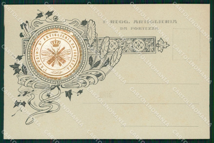 Militari Artiglieria I Reggimento Fortezza Santa Barbara cartolina MT8785 – fronte