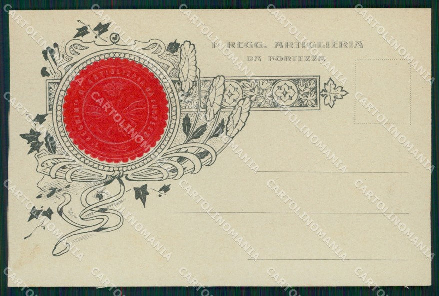 Militari Artiglieria I Reggimento Fortezza Santa Barbara cartolina MT8786 – fronte