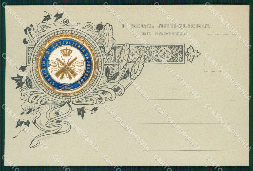 Militari Artiglieria I Reggimento Santa Barbara SCOLLATA cartolina MT8787 – fronte