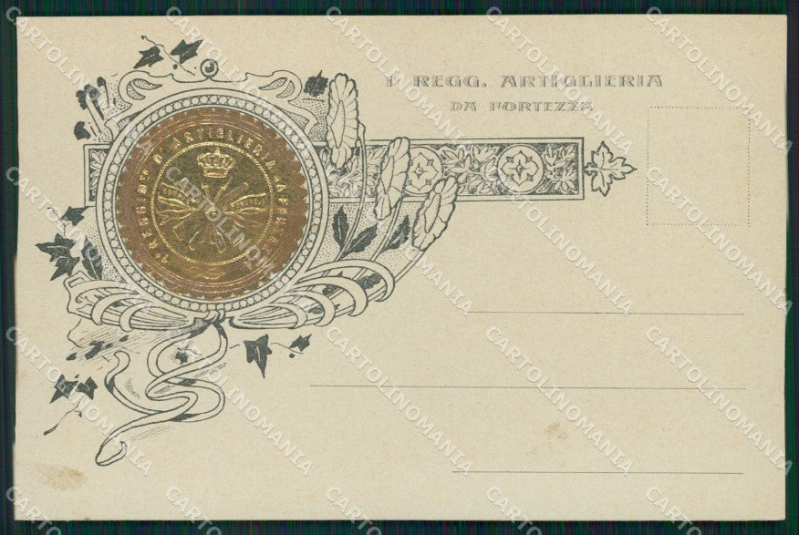 Militari Artiglieria I Reggimento Santa Barbara SCOLLATA cartolina MT8788 – fronte