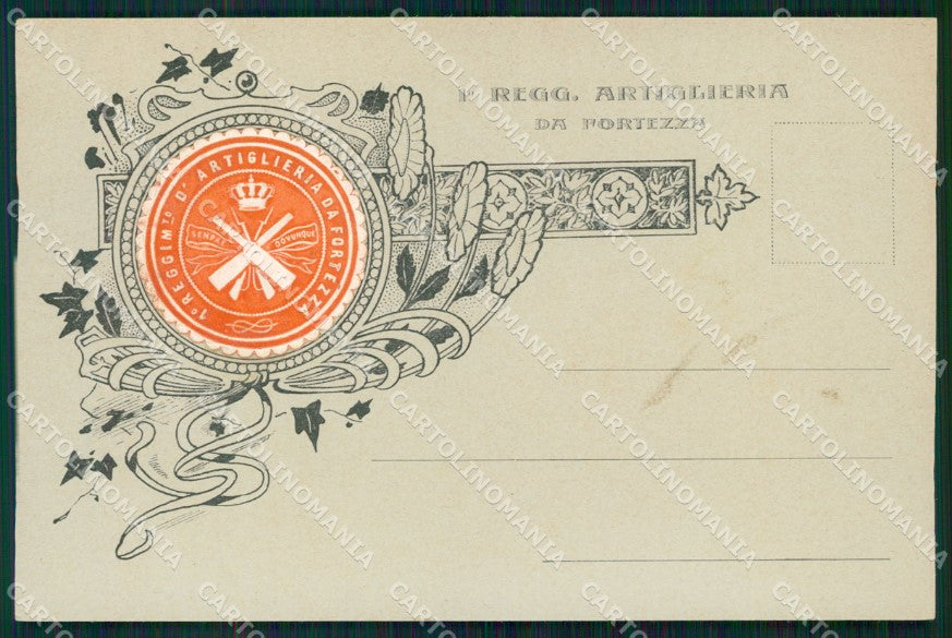 Militari Artiglieria I Reggimento Santa Barbara SCOLLATA cartolina MT8789 – fronte