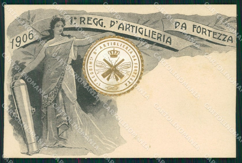 Militari Artiglieria I Reggimento Fortezza Santa Barbara cartolina MT8790 – fronte