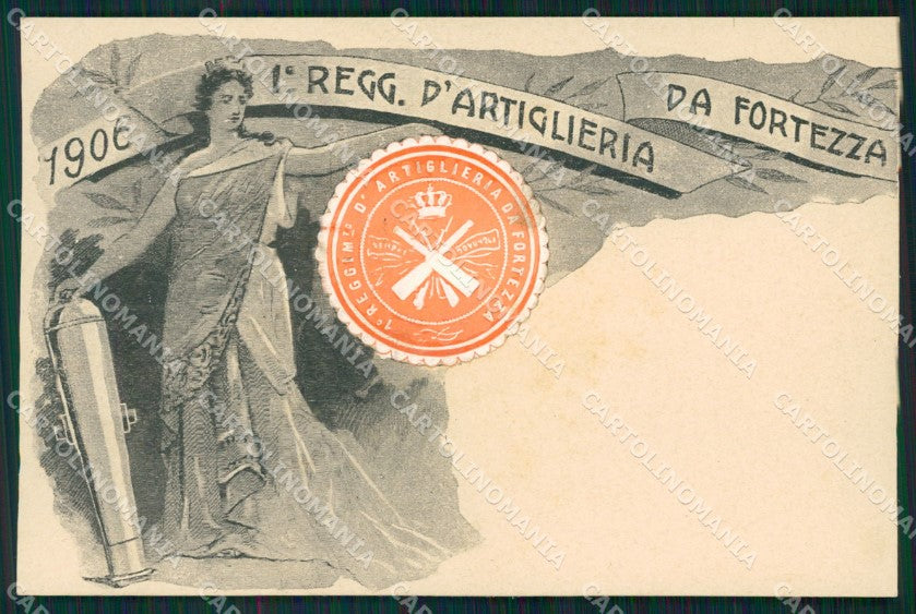 Militari Artiglieria I Reggimento Fortezza Santa Barbara cartolina MT8791 – fronte