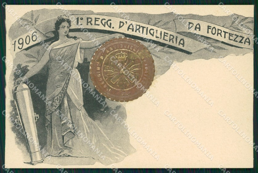 Militari Artiglieria I Reggimento Fortezza Santa Barbara cartolina MT8792 – fronte
