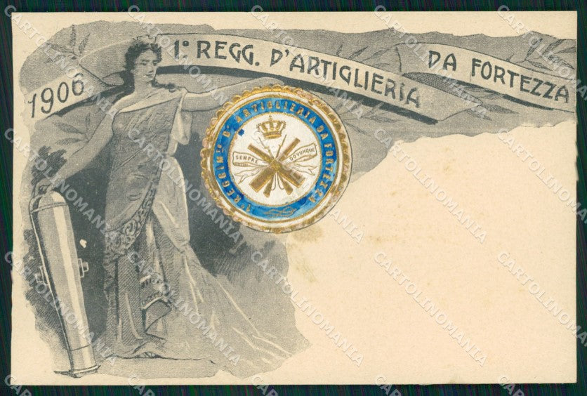 Militari Artiglieria I Reggimento Fortezza Santa Barbara cartolina MT8793 – fronte