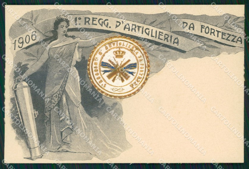 Militari Artiglieria I Reggimento Fortezza Santa Barbara cartolina MT8794 – fronte